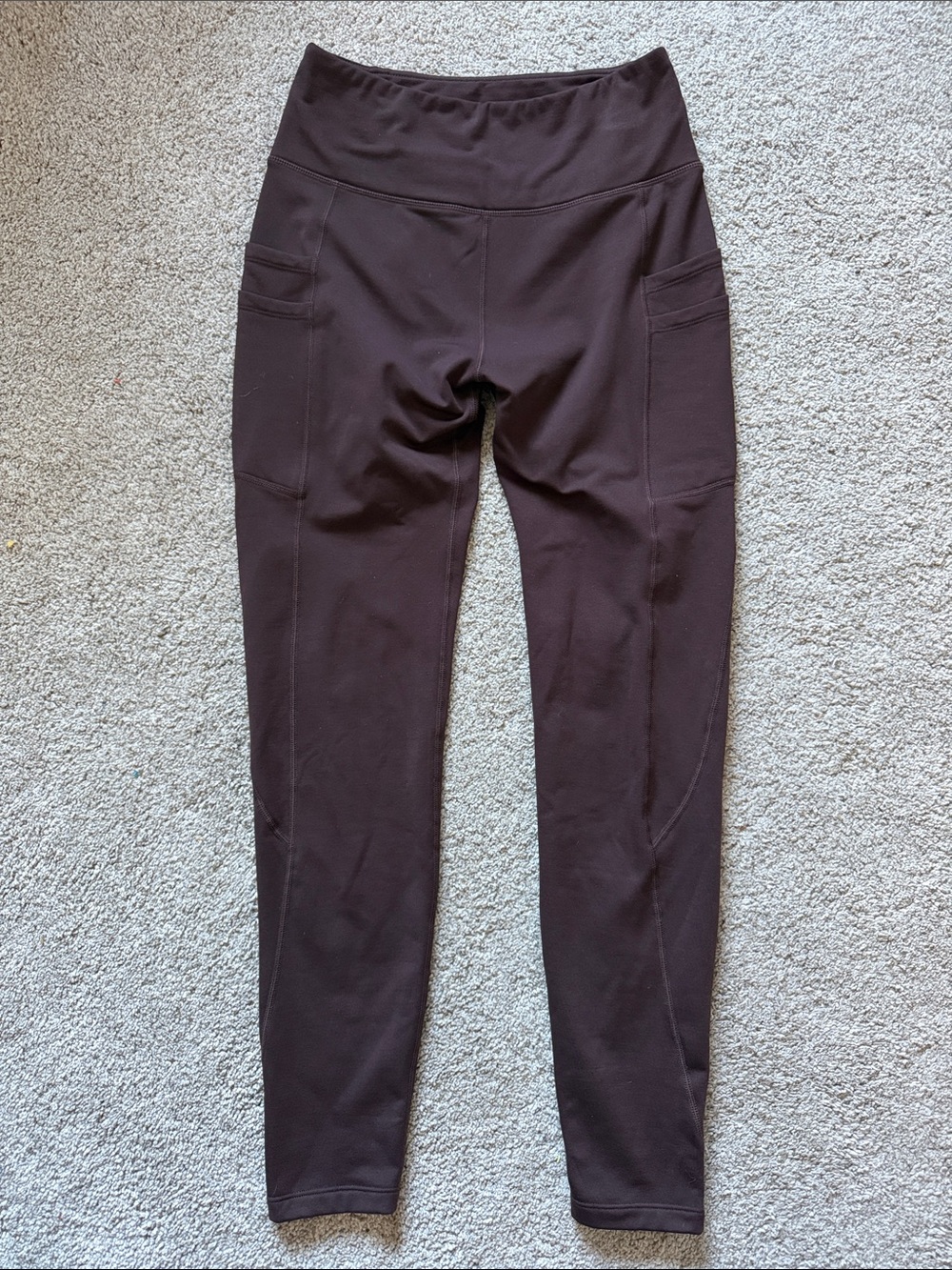 Baleaf Laureate Fleece-Lined Thermal Leggings Brown High Rise Zipper Pocket S